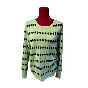 Vince Camuto Green and Black Polka Dot Blouse
